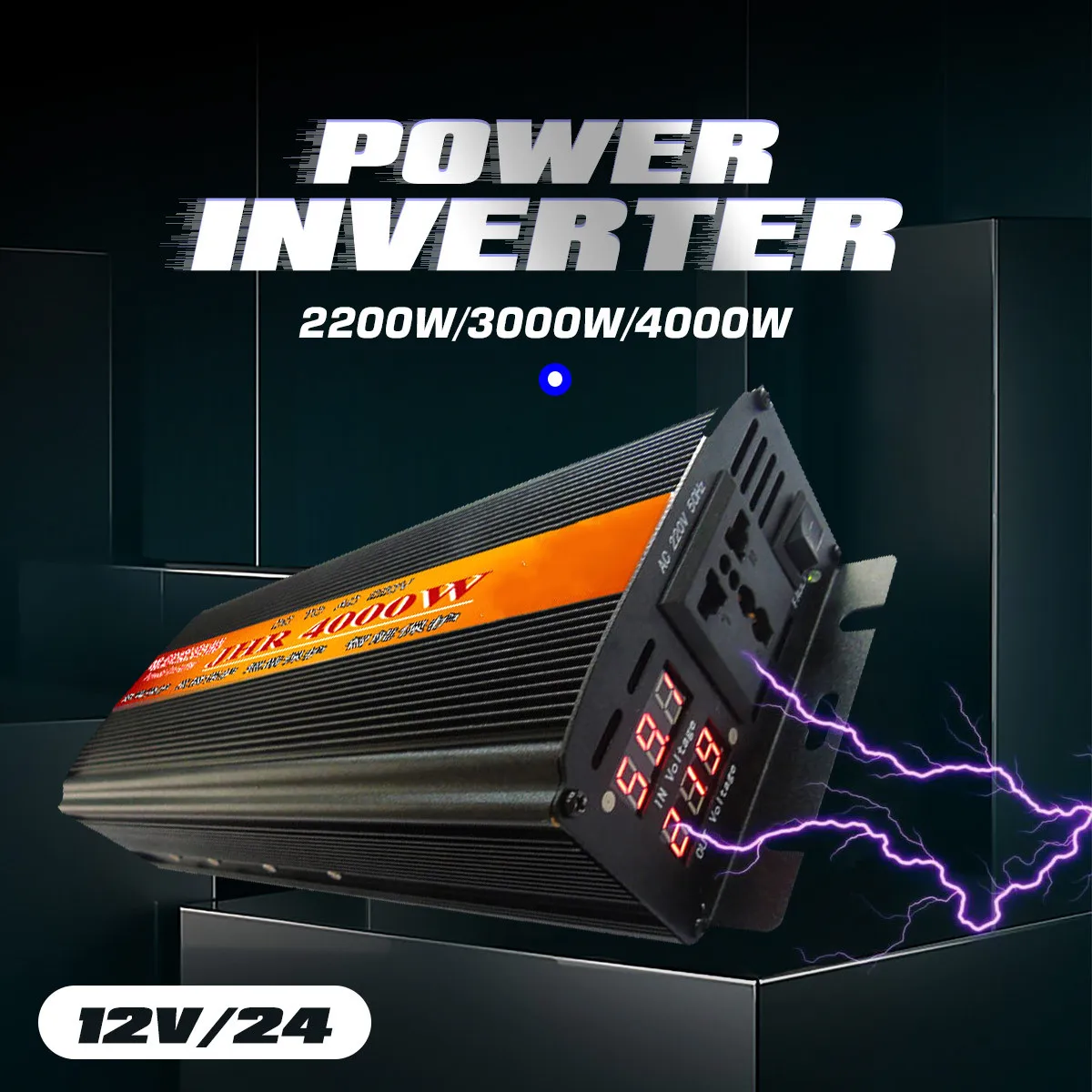 

Автомобильный инвертор 12V/24V 220V 3000W 4000W Напряжение трансформатор Модифицированная синусоида Мощность инвертор 12V постоянного тока до 220V прео...