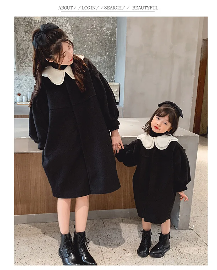 

Куртка Шерстяная Ослабленная, зимняя, с отложным воротником, в Корейском стиле