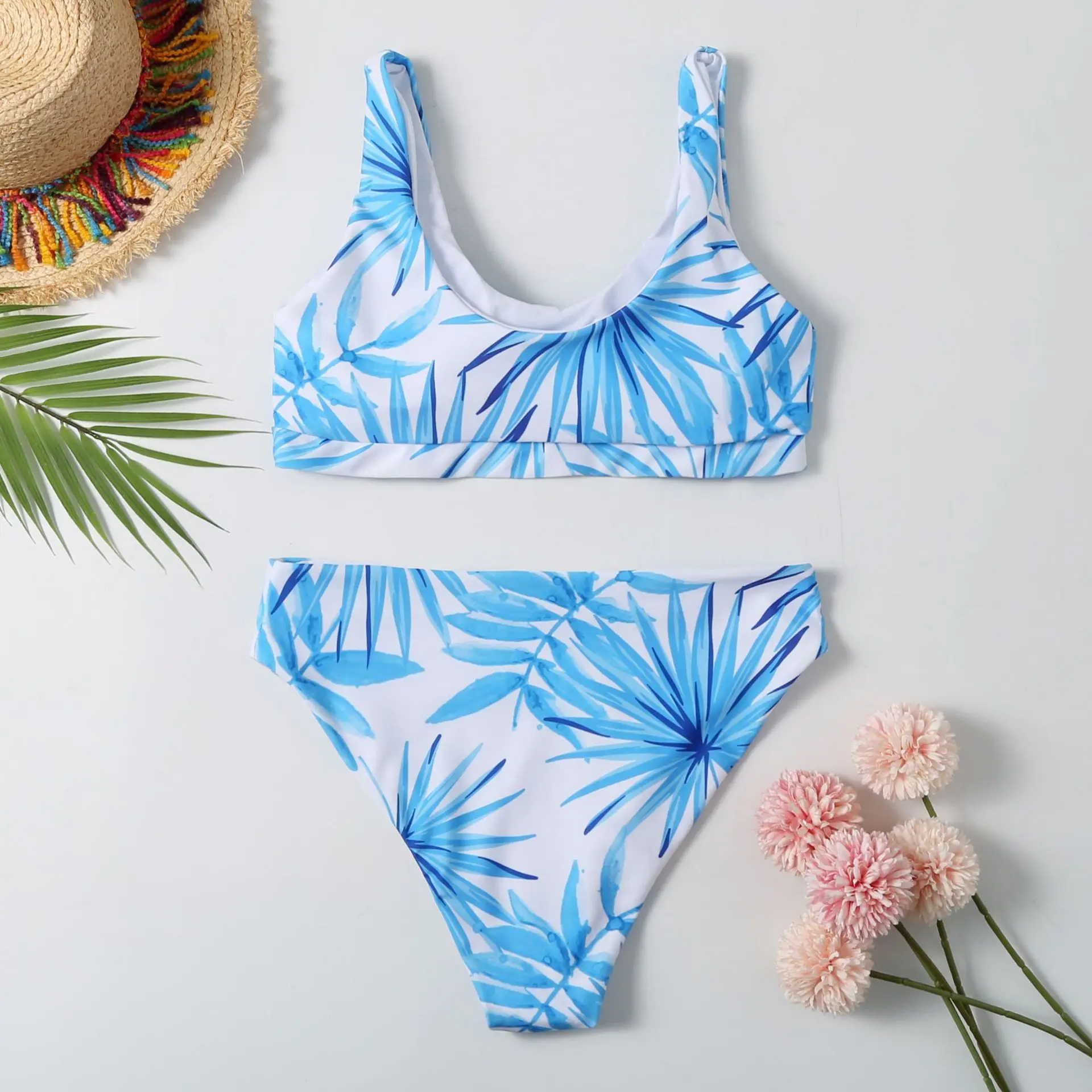 2019 бикини с принтом сексуальный купальник летний купальный костюм из двух частей