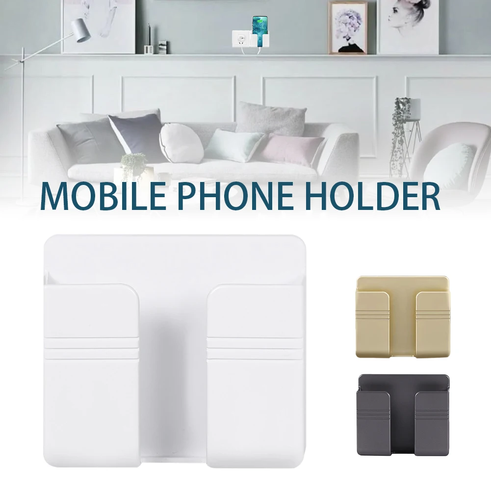

Bracket Wall Phone Charging Holder Mount Phone Charger Socket Pocket Damage Free Stand For Cell Phone Durable Practical Adhesive