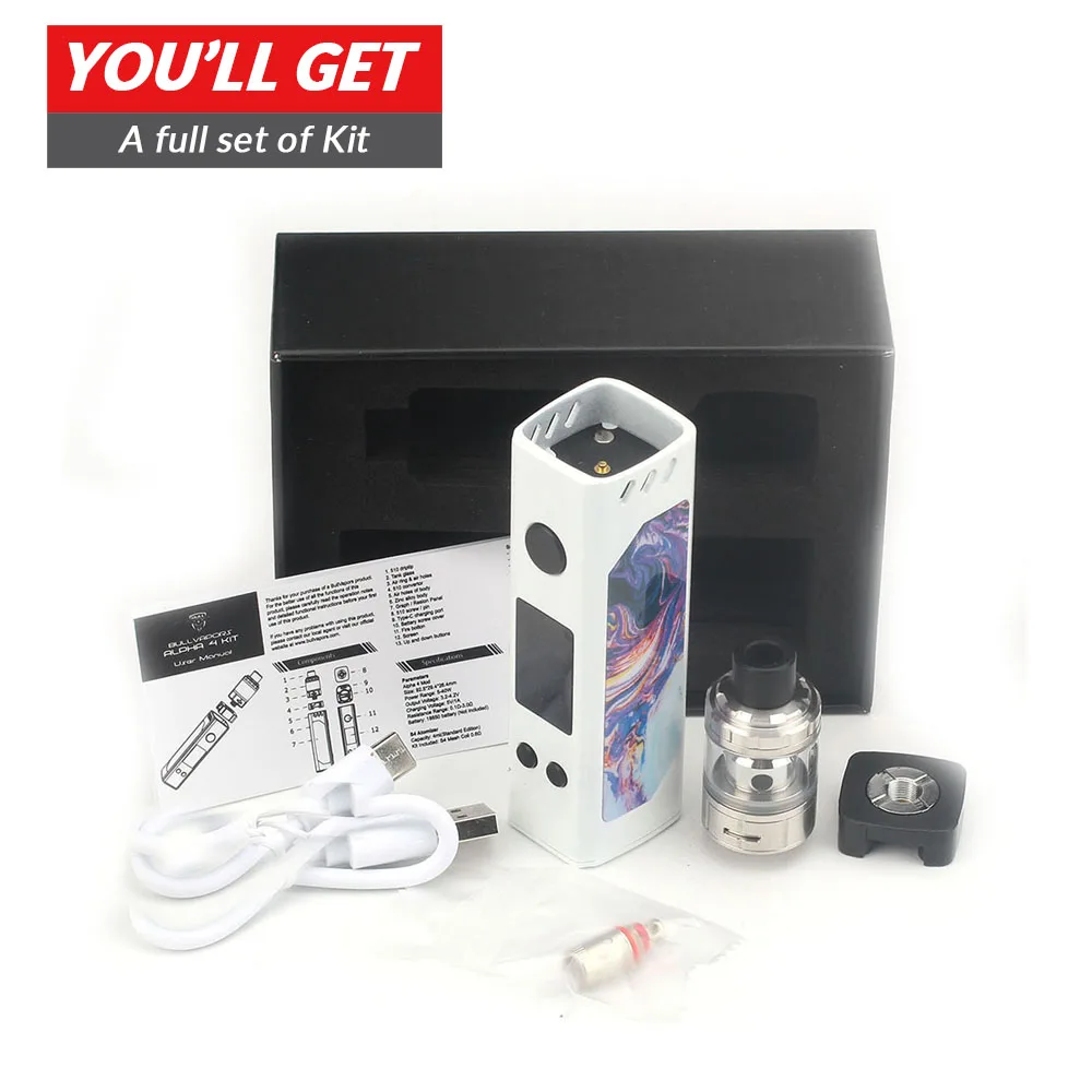 

Coil Father POD MOD Electronic Cigarette Alpha4 Starter Kit 40W Box Mod Vape 510 Adaptor RDA RDTA vs Vinci Electronic cigarette