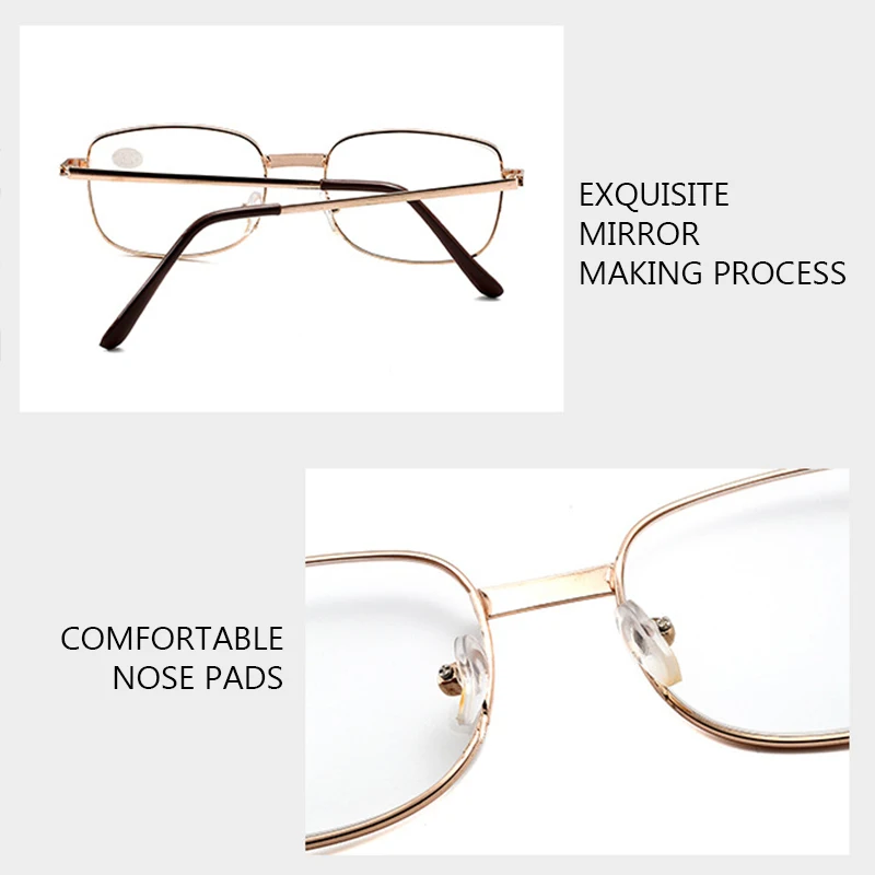

Anti Blue Light Blocking Rimless Reading Glasses Women Men Square Frameless Presbyopic Glasses Diopters +1.0 1.5 2 2.5 4.0