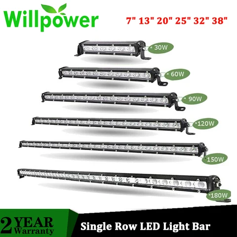 Лампа Willpower Super тонкая Светодиодная панель 20 "25" 38 дюймов, Однорядная, 60 Вт, 90 Вт, 120 Вт, 150 Вт, 180 Вт
