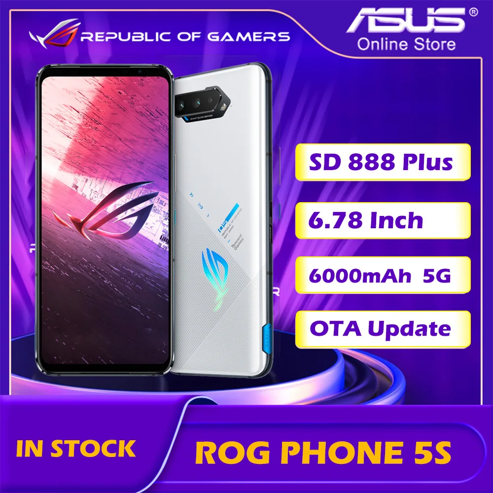 

Global ROM ASUS ROG Phone 5s 5G Smartphone 16GB 256GB Snapdragon 888 Plus 6.78 Inch AMOLED Screen 144Hz 6000mAh OTA Update