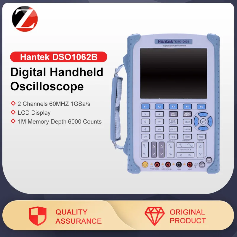Цифровой Ручной осциллограф Hantek DSO1062B 2 канала 60 МГц 1 Гвыб./с 5 6 дюймовый TFT ЖК