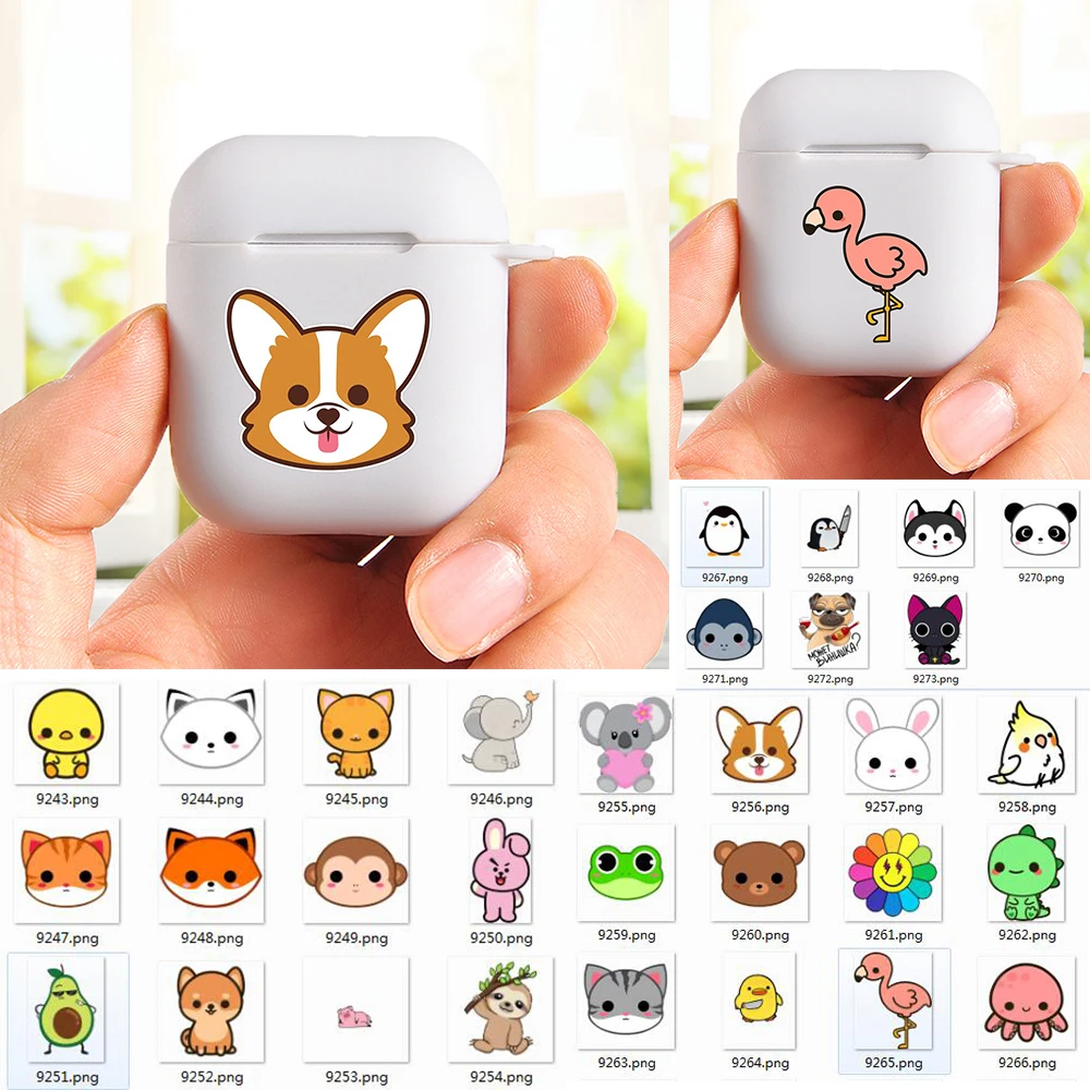 

Cute Cartoon Animal Flamingo Funny Cover Earphone Case for Apple Airpods 1 2 White Silicone Cover Blutooth Earphone Box CASE