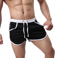50 hot sale breathable men swimming trunks color block summer sports gym drawstring shorts beach pants swimming trunks