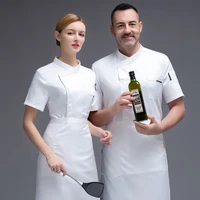 kitchen hotel catering restaurant cooking bakery pastry unisex short sleeve cook uniform work wear mesh breathable chef jacket
