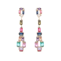 2022 summer trend statement earrings for women designer brand jewellery female sweet geometric dangle shining crystal jewelry