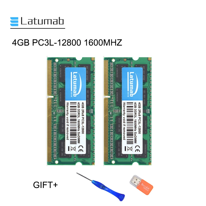 Latumab 4 ГБ 8 DDR3L1600mhz PC3L 12800 память для ноутбука SoDimm Память Ram 204 Pins Высокое качество