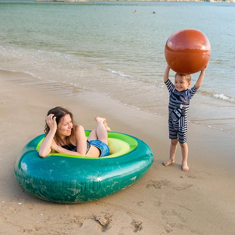 Надувной плавающий бассейн авокадо с шариком лаунт плот для летнего пляжного