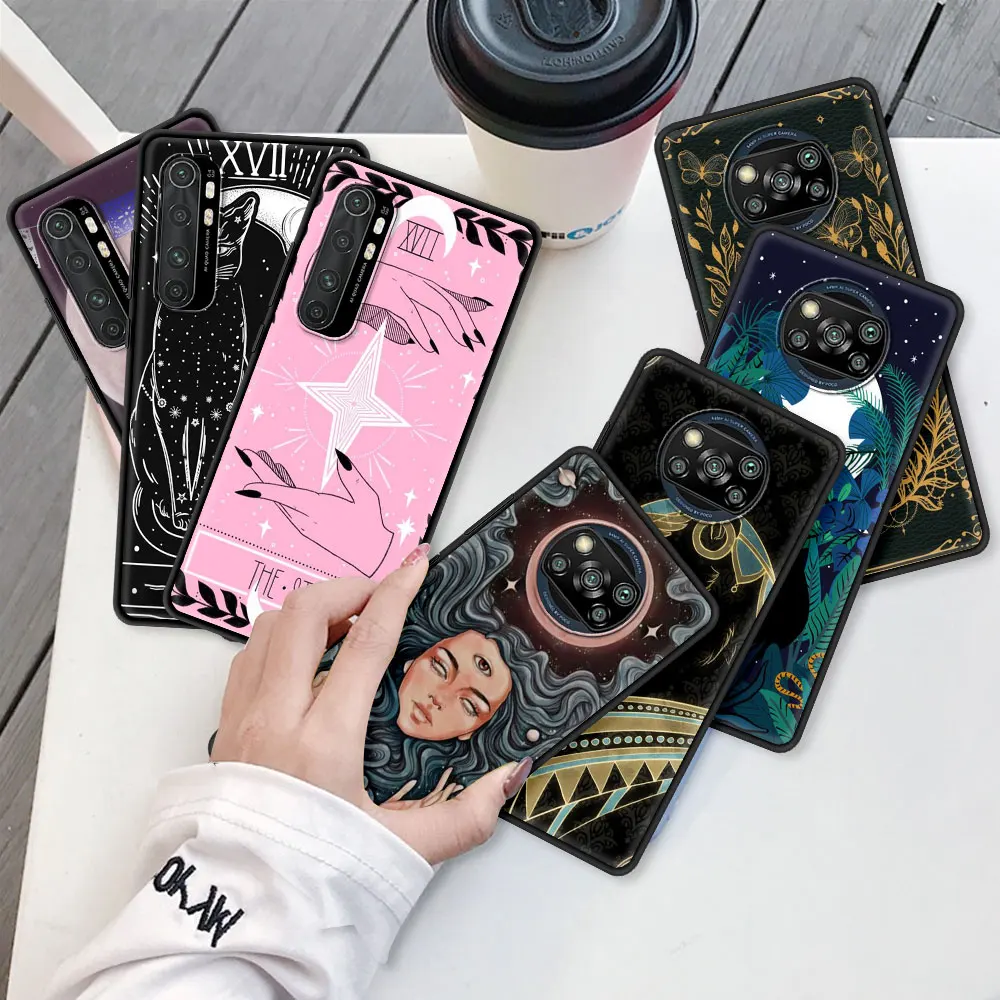 

Witches Moon Cat Tarot Case For Xiaomi Mi Poco X3 NFC 10T Pro 5G 9T M3 Note 10 Lite 10S 11 Fitted Phone Coque CC9 9 SE A2 Funda