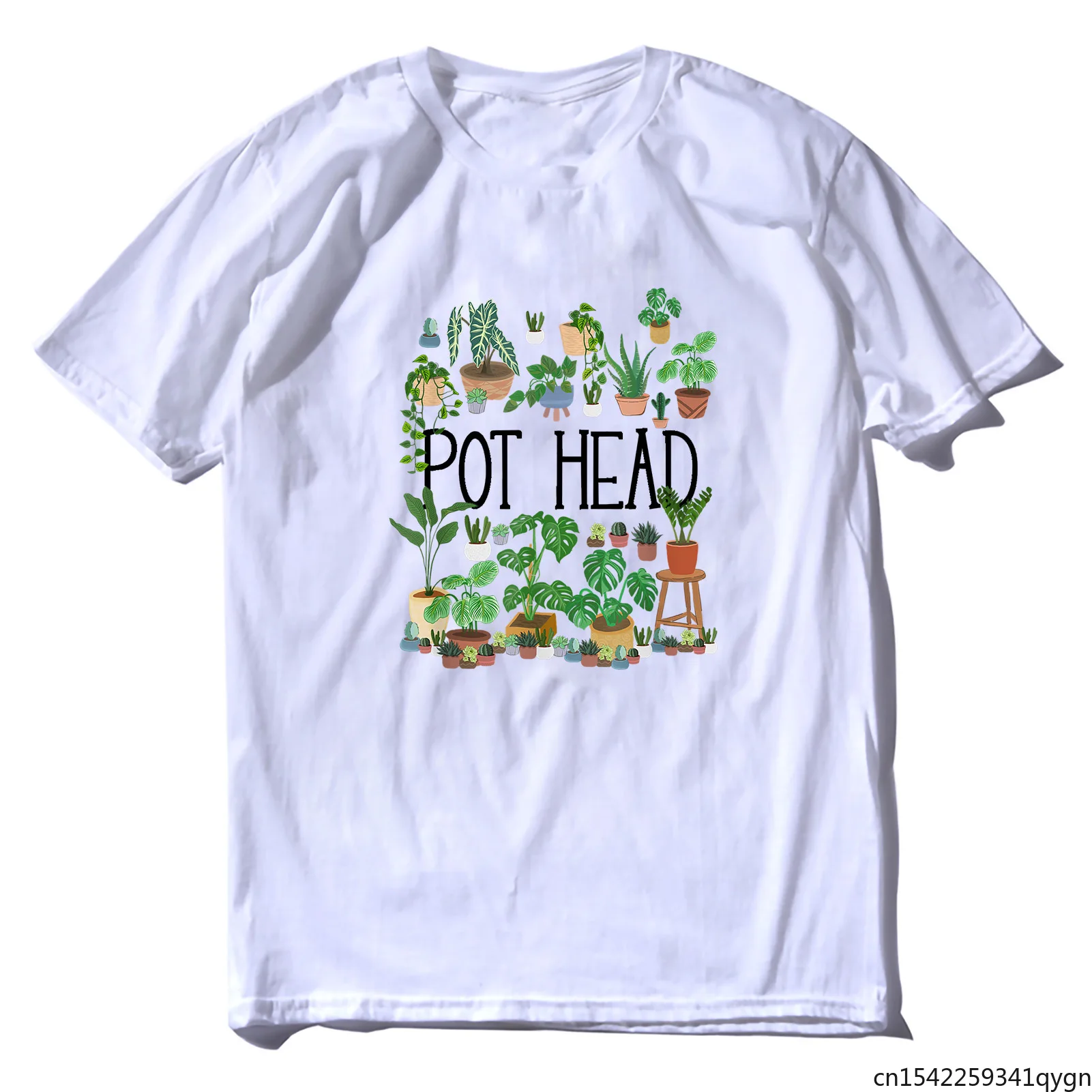 

Unisex Tshirt Plant Lover and Gardener Pot Head Succulent Funny Men's Short Sleeve Novelty T-Shirt Streetwear Women