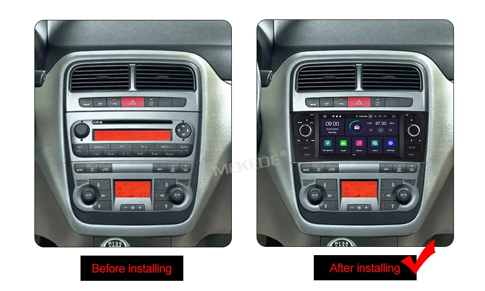 MEKEDE PX5 6,1 дюймов HD цифровой автомобильный стерео gps Android 9,0 для Fiat Grande Punto 199/310 2005-2009 Linea 323 2007-2011 YHTPD3L
