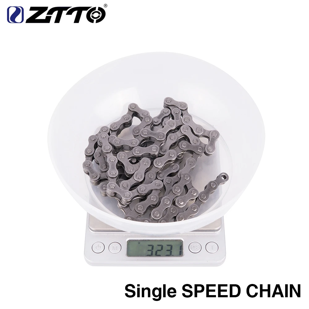 

Цепь велосипедная ZTTO, 1 S, 1 скорость, серебристая, для горного велосипеда