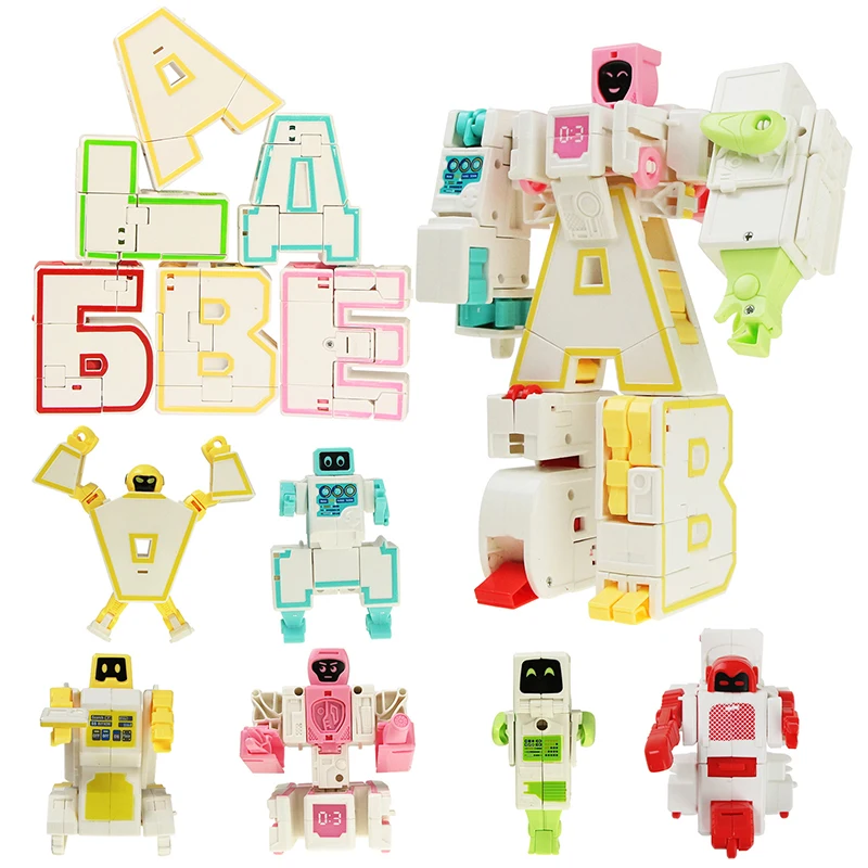 

Russian Letter Transformation Robot Model Jigsaw Puzzle Deformed Assembling Building Blocks Educational Toy for Children BoyGift