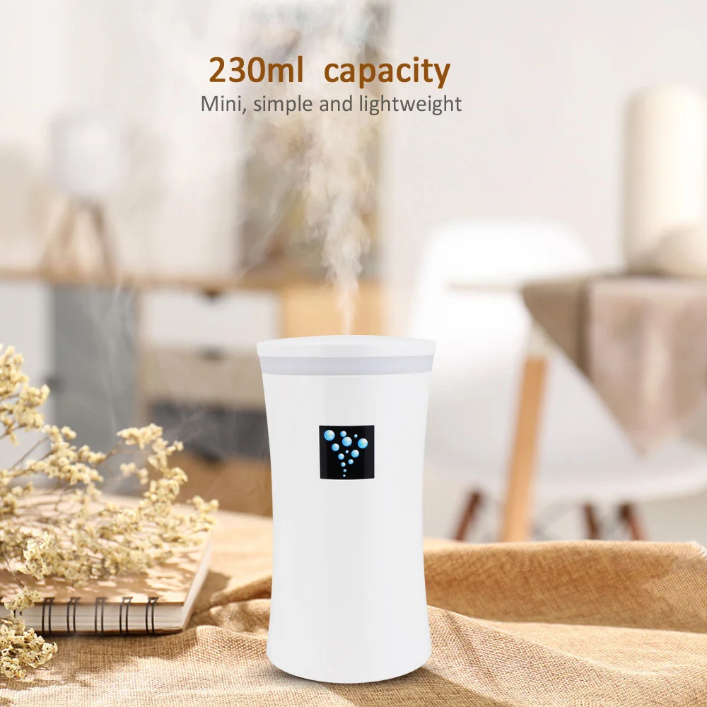 

230ML Mini Car Diffuser Ultrasonic Air Humidifier USB Diffusers Mist Maker For Car Humidifier For Home With LED Lights