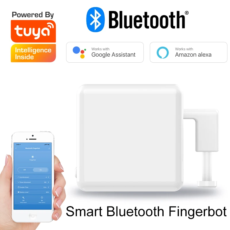 

Tuya Smart Bluetooth Fingerbot Switch Button Pusher Voice Control via Alexa, Google Assistant remote control Smart Life App