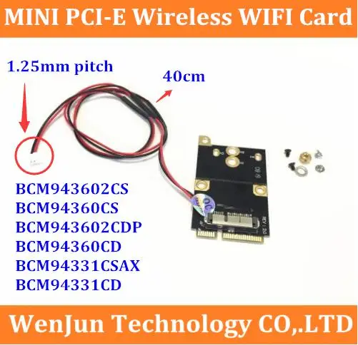 3 в 1 Мини PCI-E беспроводной wifi конвертер карты bcm9360cd BCM94331CD BCM94331CSAX с 40 см линией для