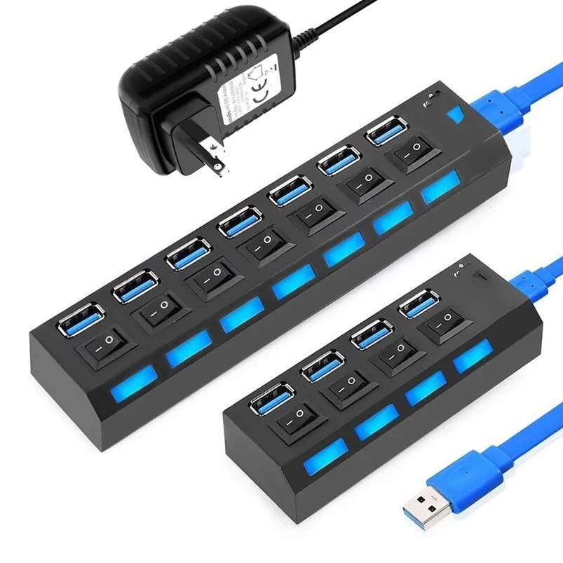 

USB 3,0 разветвитель, USB 3,0, с выключателем, 4/7 портов