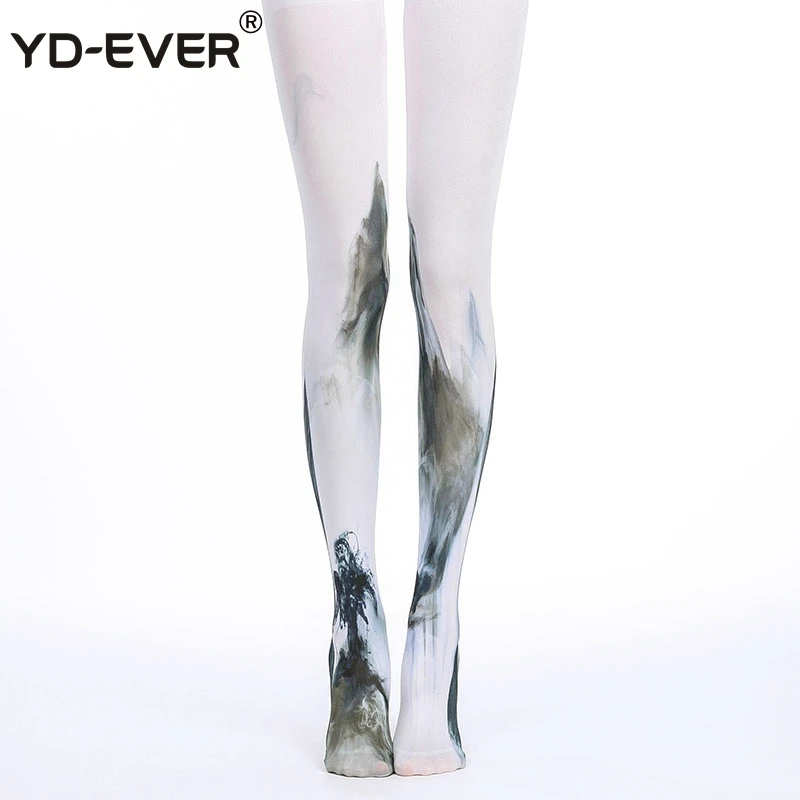 YD EVER женские колготки с принтом хлопковые жаккардовые брендовые модные тонкие