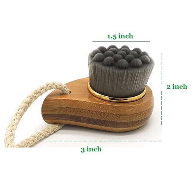 

Bamboo Charcoal Fiber Face Brushes Soft Facial Cleanser Facial Skin Care Tool Pore Cleaner Exfoliate Brush(Gray)