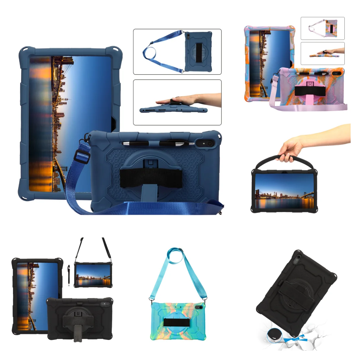 

Детский противоударный мягкий защитный силиконовый чехол с подставкой для Lenovo Tab P11 TB-J606F 11 дюймов Ультратонкий чехол для планшета с ремешко...