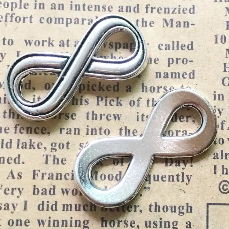 

Bulk Jewelry Bracelet Making 5 Pieces 14x30mm Antique Silver Color Infinity Symbol Connector