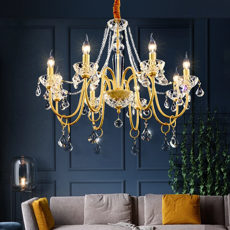 Arte Copper Hotel Lighting Rustic Ceiling Chandelier Lamp Vintage Crystal Retro Dining Room Chandeliers Led Candelabro | Лампы и