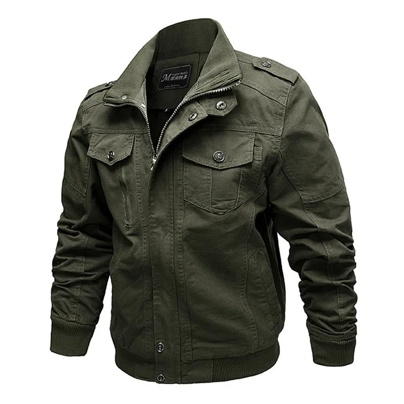 

2020 Military Jacket Men Cargo Tactical Bomber Jacket Male Plus Size 6XL Casual Zipper Air Force Pilot Flight Cotton Coat Jacket