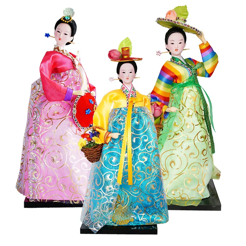 Традиционная корейская кукла из смолы 30 см изысканные куклы Hanbok для украшения