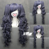 black butler kuroshitsuji ciel phantomhive wig blue grey mix synthetic hair cosplay wigs with clip removable ponytails wig cap