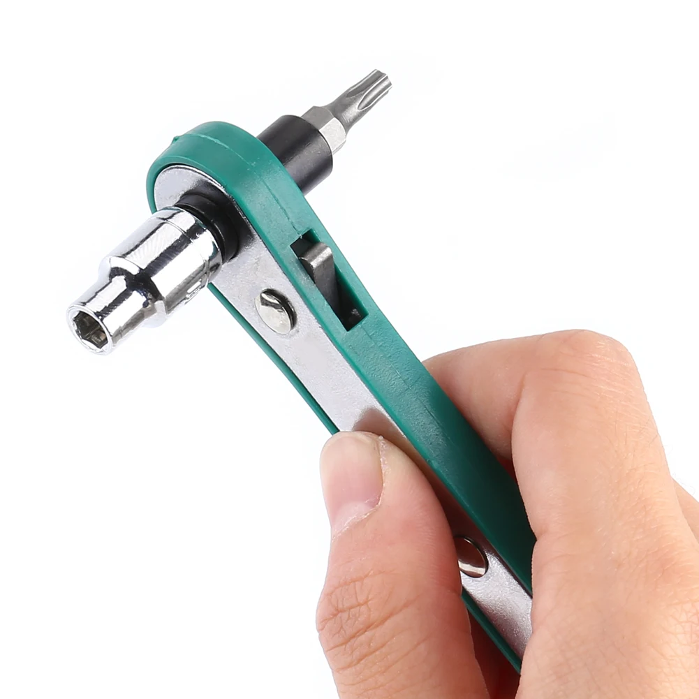 

1/4 Inch Wrench Screwdriver Ratchet Handle With Interchangeable Driver Bits And Sockets Universal Two Way Torque Wrench Set