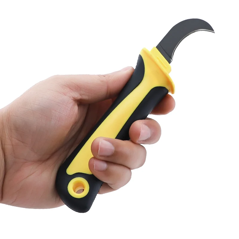 Прямой изогнутый нож электрика с острым краем для зачистки проволоки складной