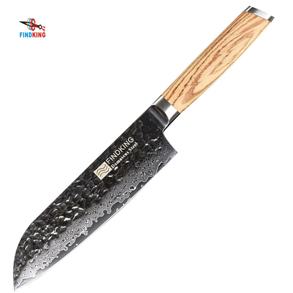 

7 Inch 67 Layers Damascus VG10 Steel Kitchen Knives Spindrift Veins Santoku Cleaver Damascus Knife Japanese Zebra Wood Handle