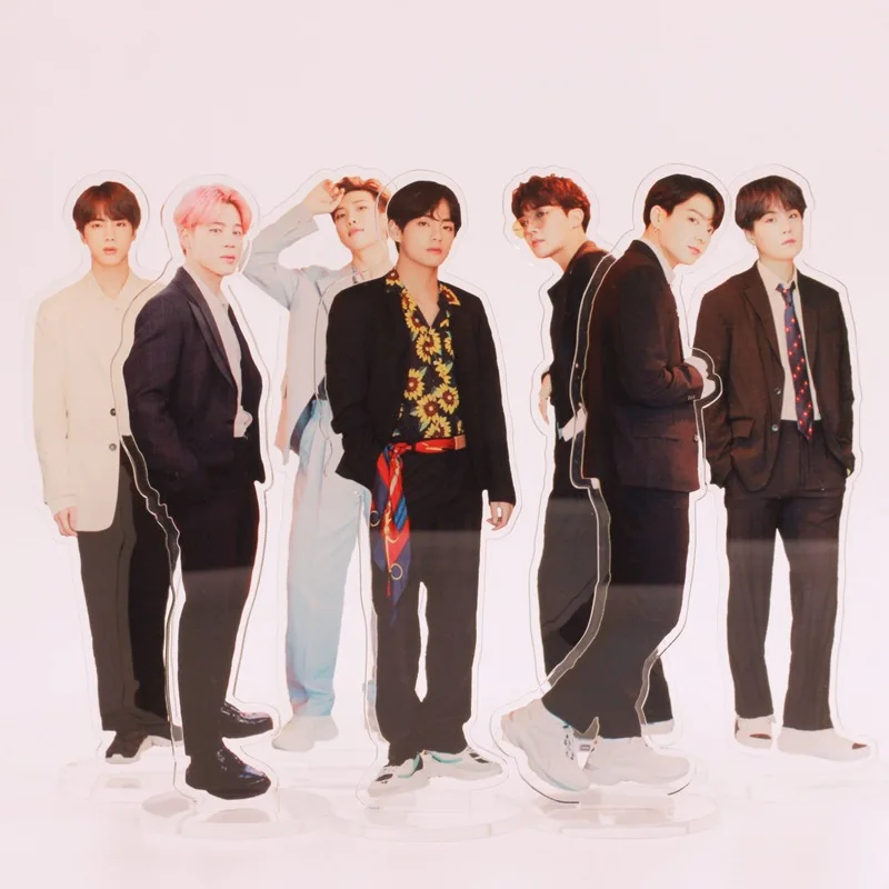

Kpop Group 18cm Human Shape Bangtan Boys Transparent PVC Acrylic Transparent Figures Standing Desktop Small Station Wholesale