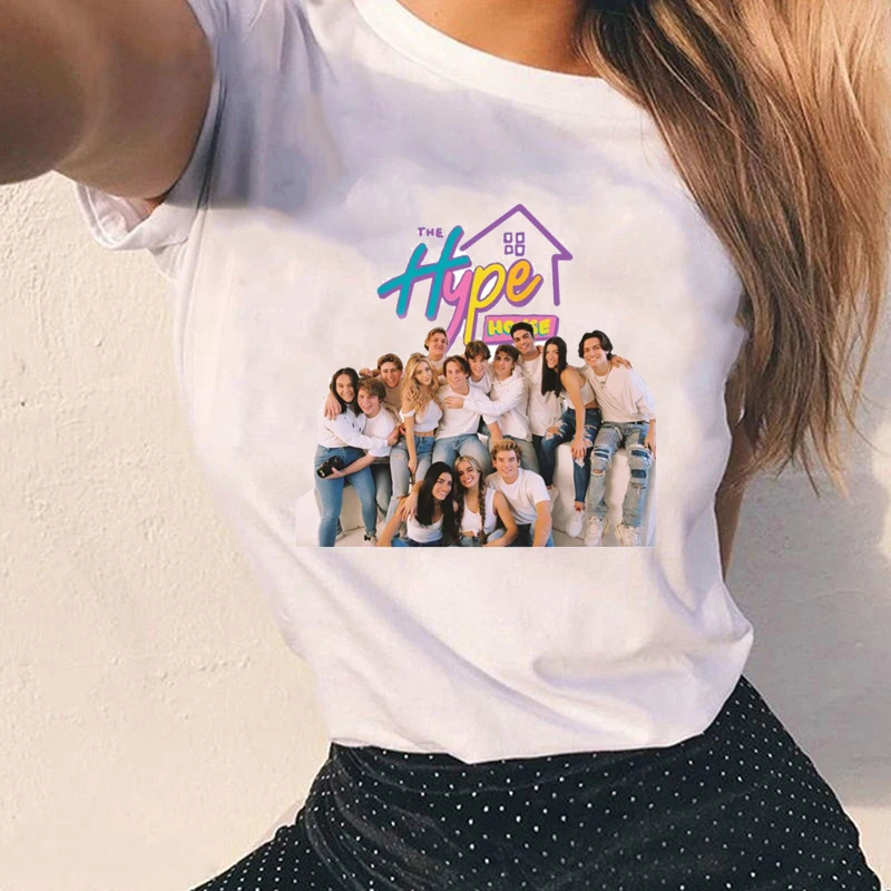 Женская Винтажная футболка с принтом Hype House летняя уличная одежда в стиле