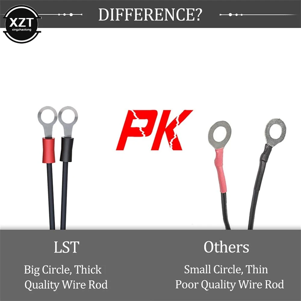 16AWG 4FT 6FT 10FT 12В кольцевой терминал SAE к соединительным кольцам Удлинительный шнур