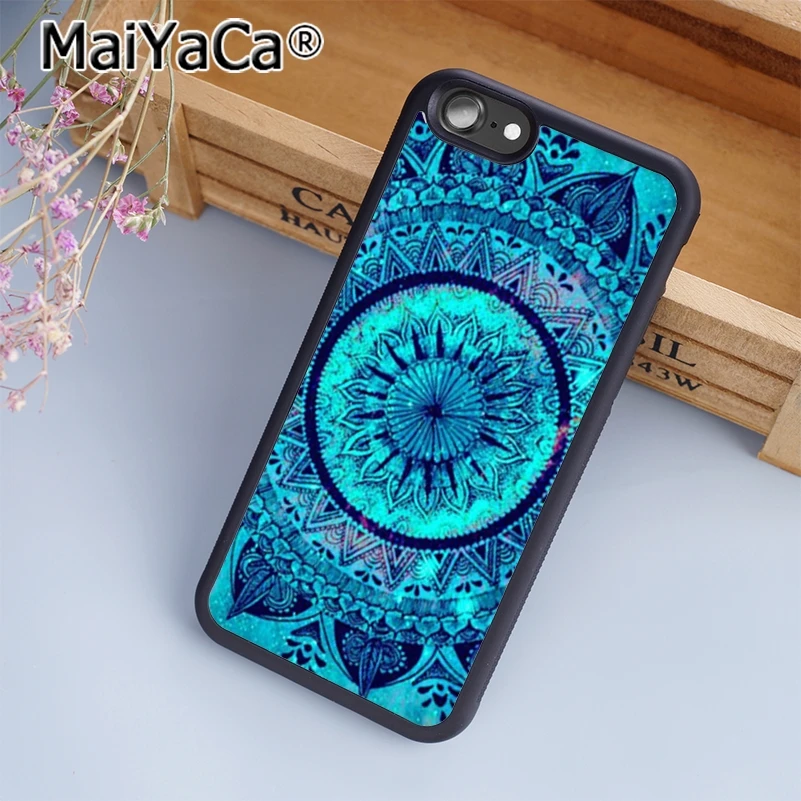 MaiYaCa Бирюзовая Мандала x кружево Деревянный чехол для телефона iPhone 5 6s 7 8 plus 11 pro X XR