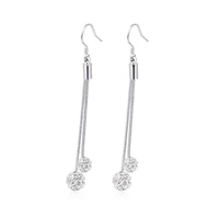 fashion drop earrings for women wedding 925 silver jewelry with zircon gemstone long style earring ornaments promise party gift