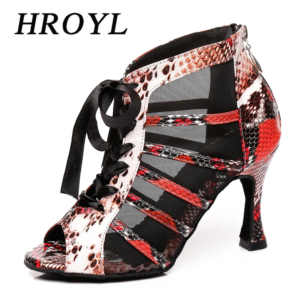 HROYL/Женская обувь для латинских танцев девушек Женская пикантная со змеиным