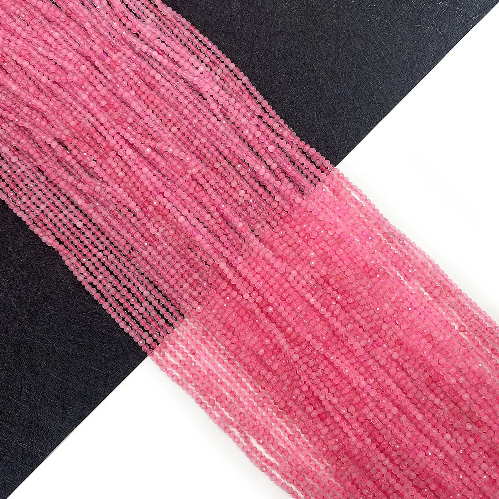 

Natural Stone Rose Pink Gemstone Crystal Bead Faceted DIY Jewelry Gemstone Beads for Jewelry Making Bracelet Accessories