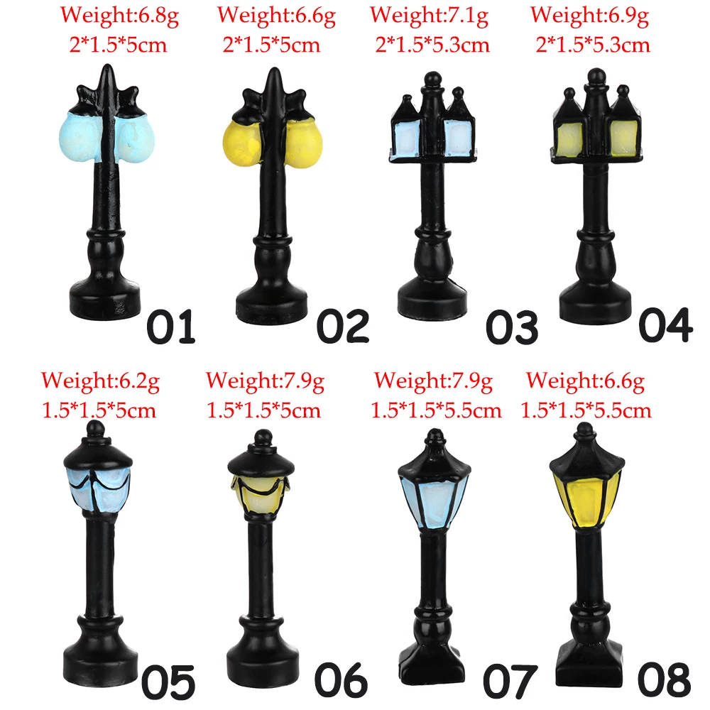 

Retro Mini Street Lamp Miniature Garden Ornament Streetlight Figurines Fairy Garden Decoration Resin Craft Micro Landscaping