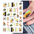 Фрукты наклейки Лето Стикеры для маникюр Сделай Сам авокадо папайя летние зеленые ногтей вдохновение Гель-лак для ногтей слайдер GLSTZCS012-031 - фото