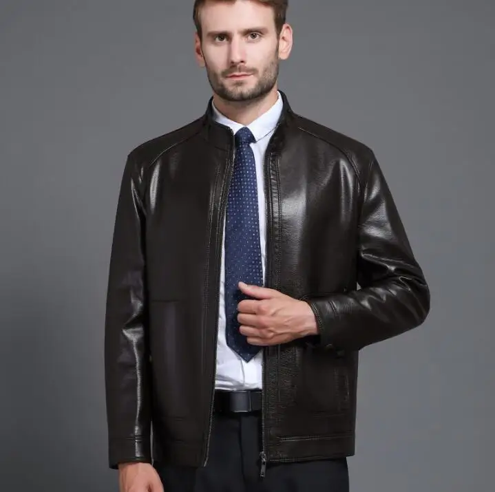 Куртка мужская из овечьей шкуры модная деловая Повседневная теплая кожаная