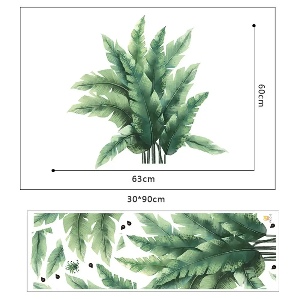 

New Product Promotion Discount Tropical Plant Leaf Decal Removable Adhesive Living Room Bedroom Wall Sticker