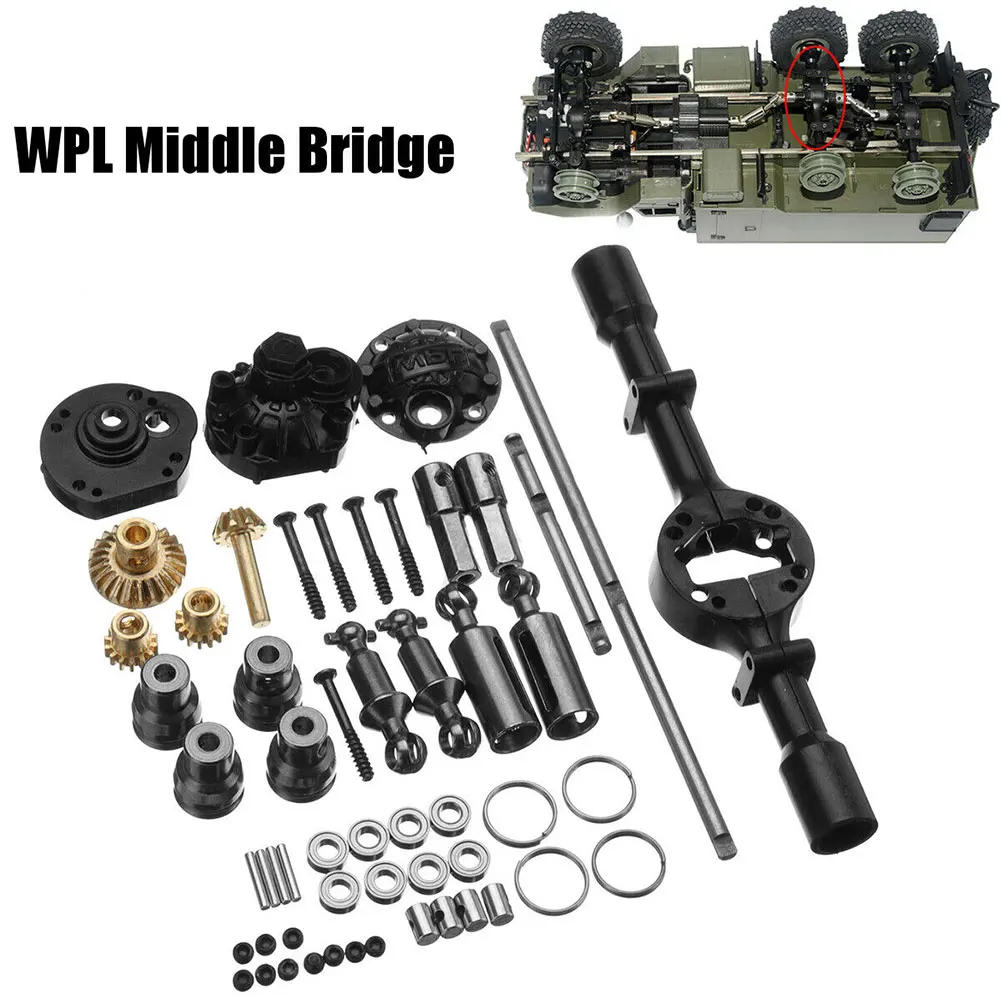 

Accessory Replacement Durable Kids Middle Bridge Toys Metal Axle Set Upgraded Parts RC Car Six-wheel Drive DIY For WPL B16 B36