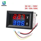 Тестер для автомобиля, цифровой вольтметр, амперметр, измеритель переменного тока 100 В 10A с двойным светодиодным дисплеем 0.56