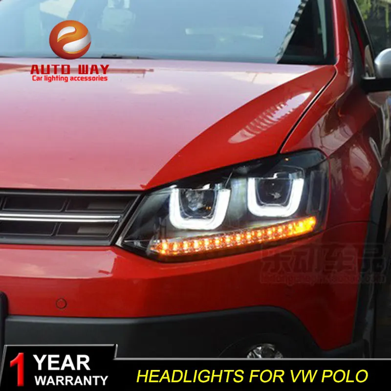 

Car stying Case For VW Polo 2009-2015 Polo Headlights All LED Polo Headlight Polo DRL Dynamic Signal Hid Head Lamp Accessories