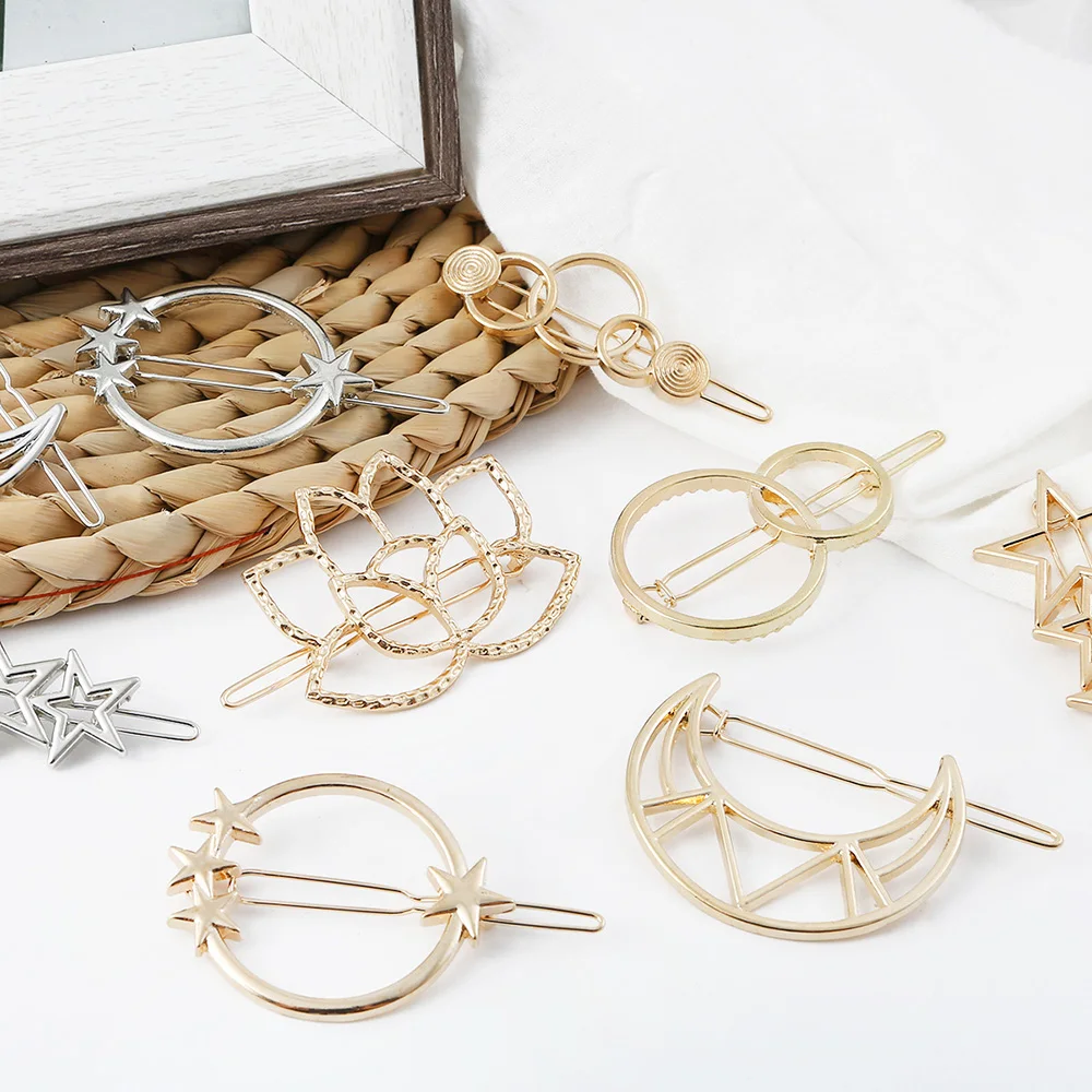 2020 Новый женский металлический зажим для волос заколка в виде геометрических